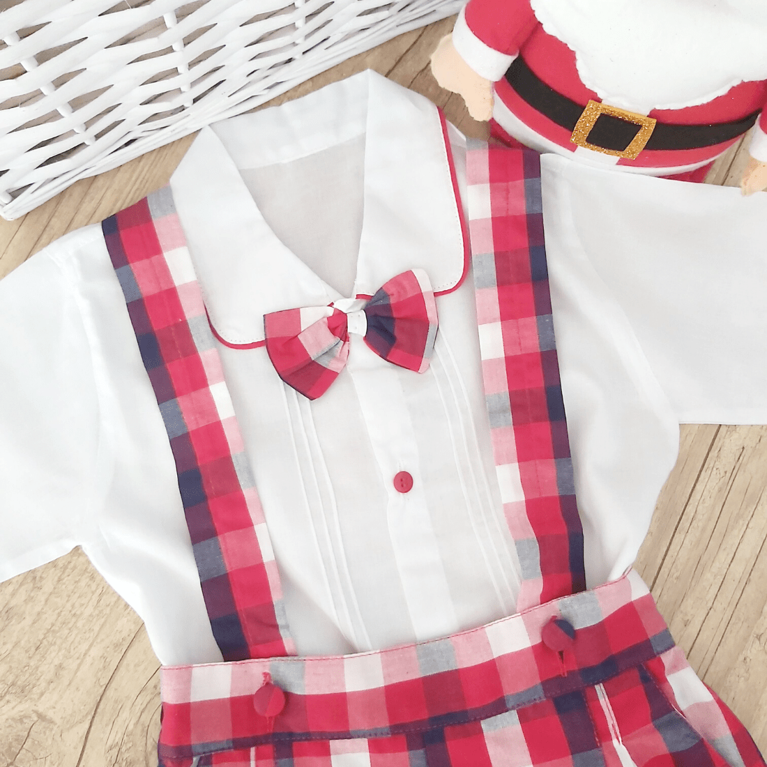 Conjunto camisa e calção xadrez vermelho - IndyKids - Bens para Bebés &  Crianças