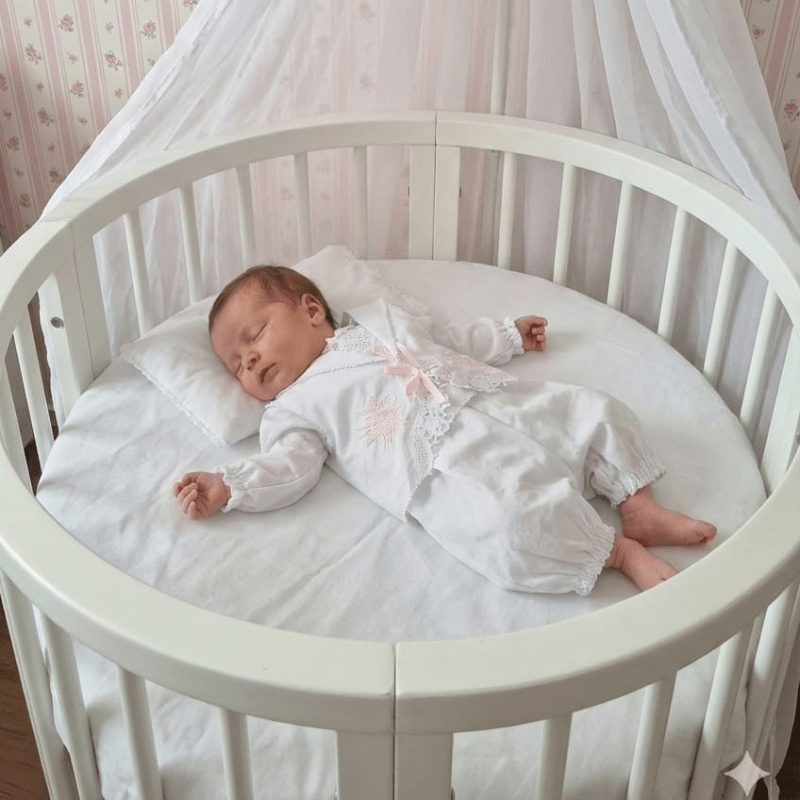 CONJUNTO PAGÃO EM  RENASCENÇA BRANCA BORDADO ROSA - ( RN )  