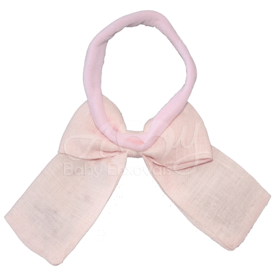Faixa em meia de seda em tecido linho rosa bordado cerejinha - P e M 