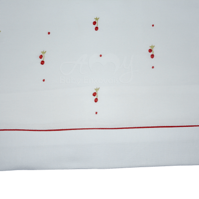 Jogo lençol carrinho bordado cerejinha - 2 peças    
