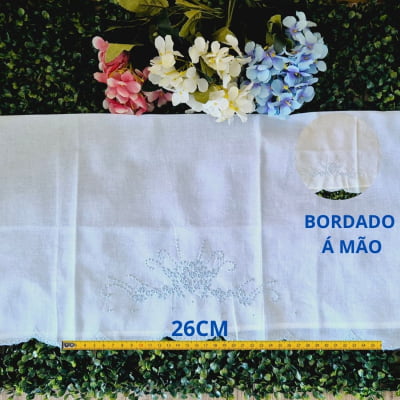 CUEIRO LUXO BORDADO Á MÃO FLORAL AZUL 