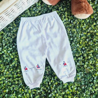 Pijama infantil bordado á mão náutico