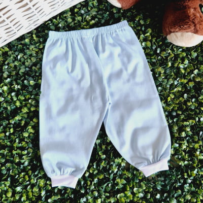 Pijama infantil bordado aplicado barquinho com calça azul