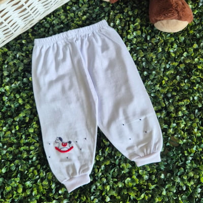 Pijama infantil bordado aplicado cavalinho balanço azul marinho