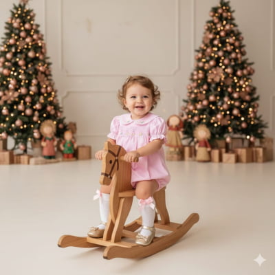 Romper bebê  - Pimpão rosa  em casinha de abelha ponto scmock e bordado á mão rococó - 09 MESES