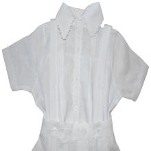 Conjunto em linho branco camiseta e bermuda em renda renascença - 04 meses ; 09 meses ; 1 ano e 2 anos 