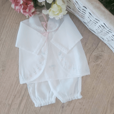 Saída de maternidade bordado floral  ( pagão + manta )    
