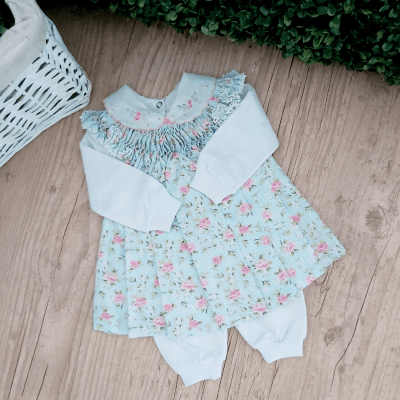 Saída de maternidade jardim primavera ( Vestido pagão + manta )   