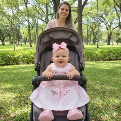 Vestido rosa bordado rosa alice - 06 meses; 1 ano e 2 anos