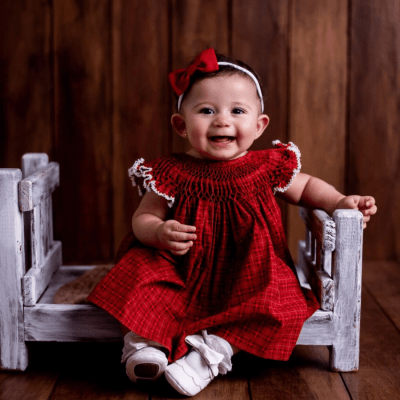 CASINHA DE ABELHA XADREZ ESPECIAL NATAL - 09 meses ; 1 ano ; 18 meses