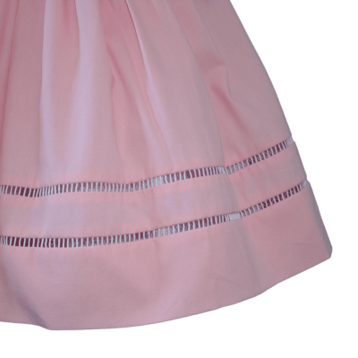 Vestido bordado richelieu três laços rosa - 1 ano 