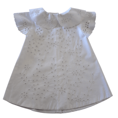 Vestido branco richelieu Bruna- 09 meses 