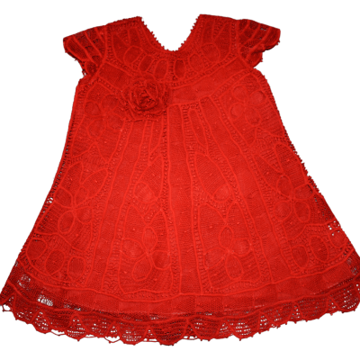 Vestido renda renascença vermelho melissa - 2 anos