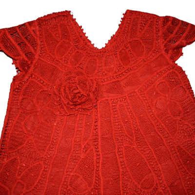 Vestido renda renascença vermelho melissa - 2 anos
