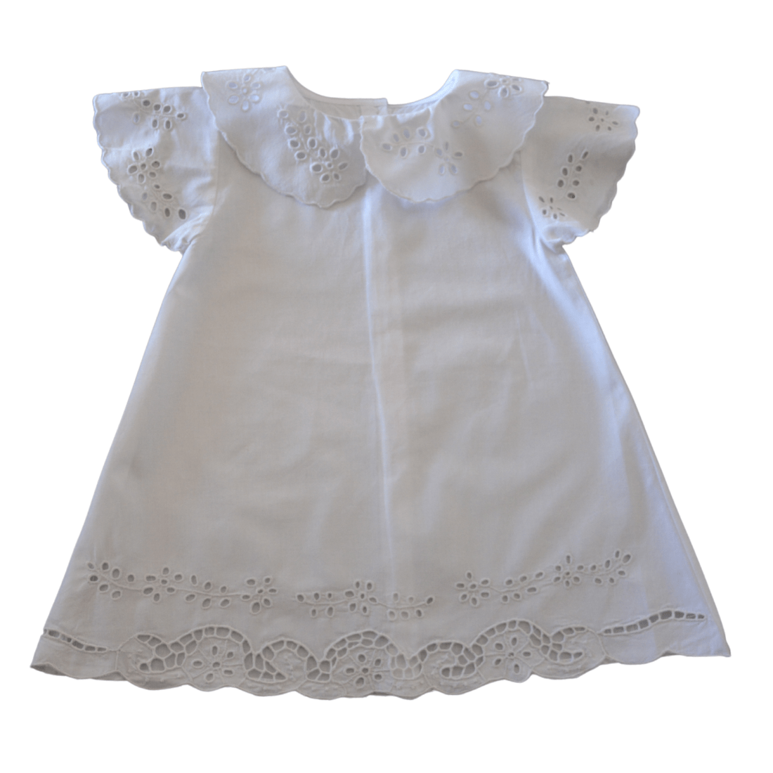 Vestido branco richelieu Bianca - 09 meses